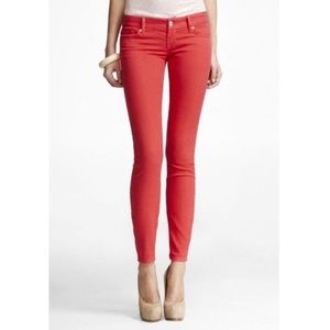 Express “Zelda” red skinny jeans